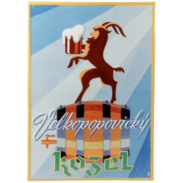 Metal Sign Kozel Retro Blue